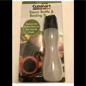 Sauce Bottle & Basting Brush, White/Black